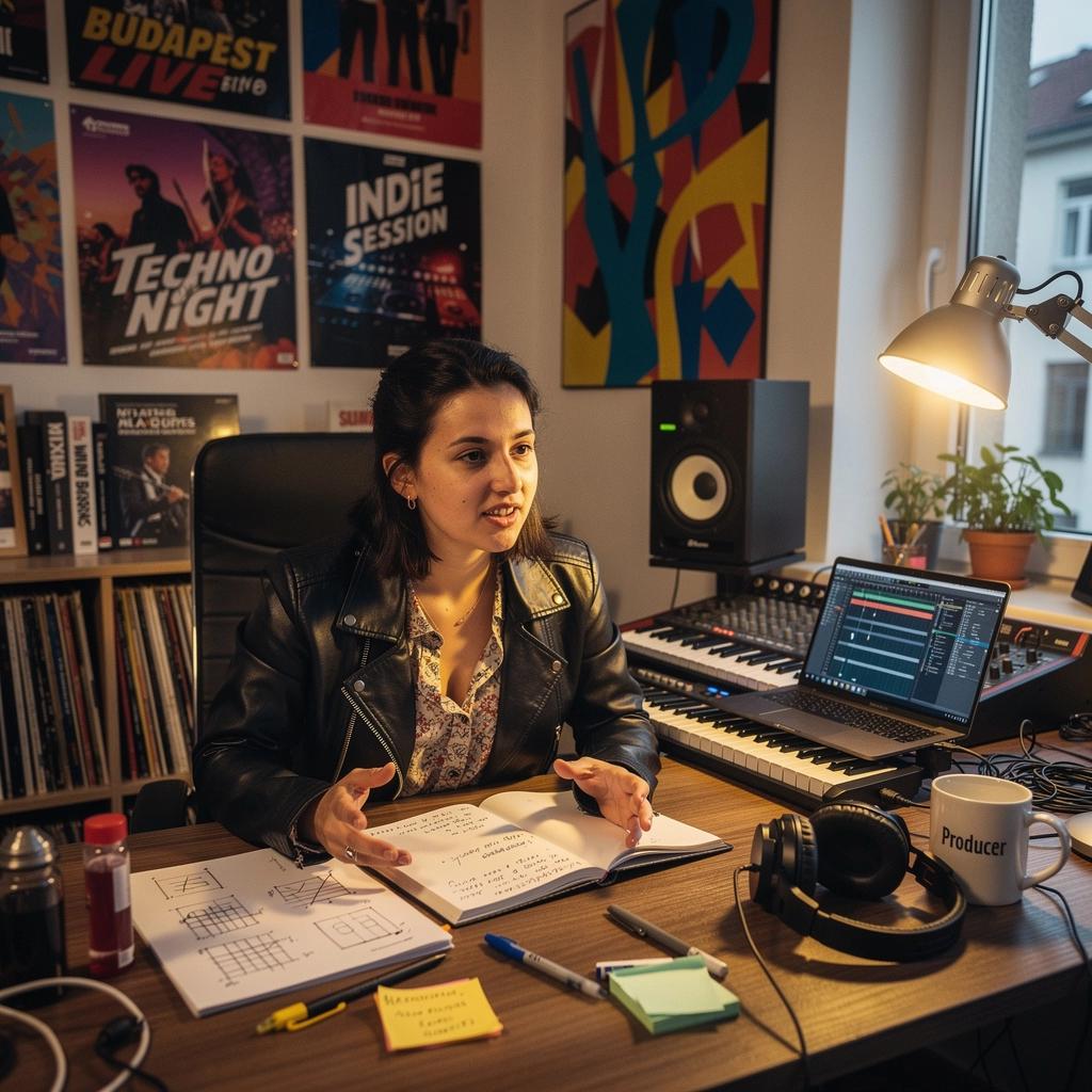 Egy professzor bemutatja a zenei keverés folyamatát a diákoknak.